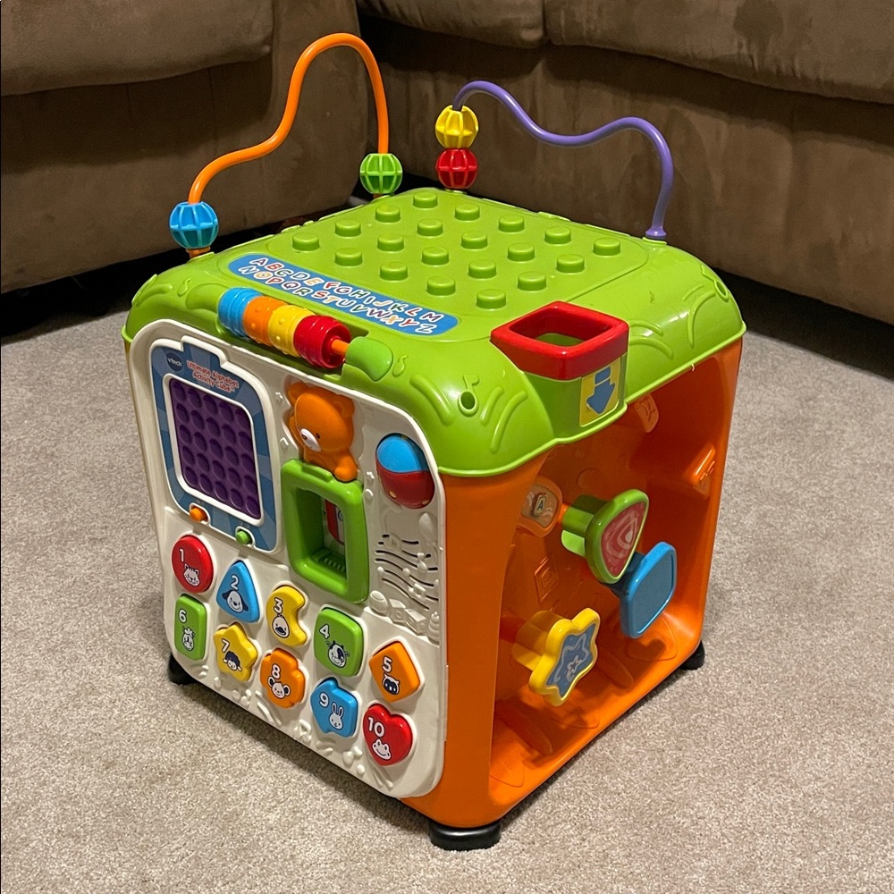 VTECH Interactive Orange and Green Activity Cube - Educational Kids Toy